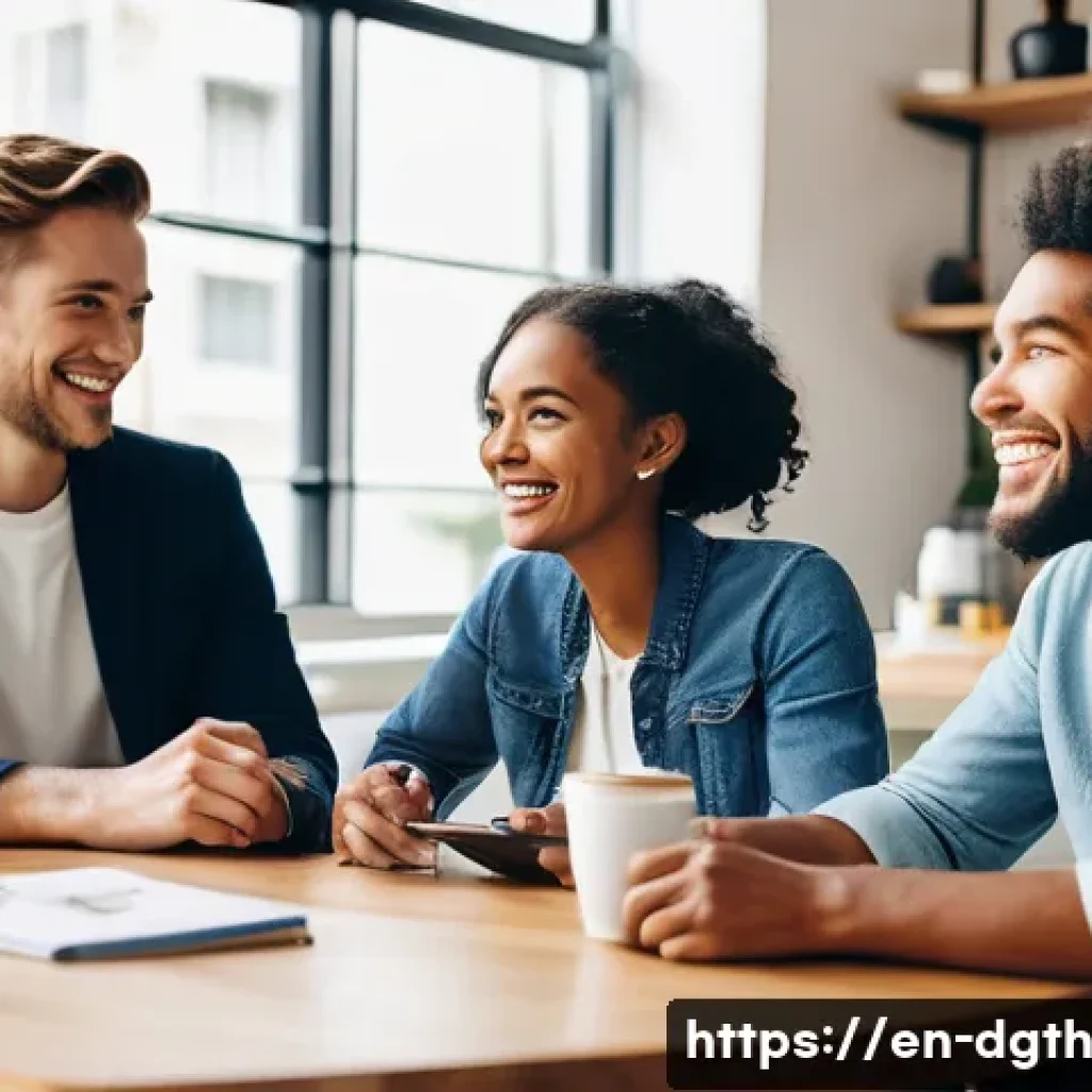 디지털 노마드를 위한 멘탈 헬스 관리 - **Prompt:** A diverse group of young adults and professionals (ages 25-45) are gathered in a bright,...
