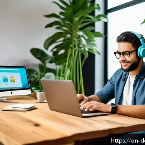 Home 30 디지털 노마드의 직업적 도전 과제 - A cozy digital nomad workspace inside a modern coworking space in a sunny tropical city, featuring a...
